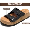 image:imageProject Cloud Genuine Leather Wedge Platform Womens Sandals BarcelonaBlack