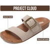 image:imageProject Cloud Genuine Suede Adjustable Buckle Slides for Women FootwearBalanced  Birch Suede