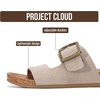 image:imageProject Cloud Genuine Suede Adjustable Buckle Slides for Women FootwearBalanced  Birch Suede