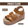 image:imageProject Cloud Girls Sandals with Adjustable Buckle Wedge Sandals 2026Dessert Sand Leather