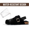 image:imageProject Cloud Kids 100 Genuine Leather Non Slip Clogs with Cork FootbedBlack Fur Lined