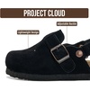 image:imageProject Cloud Kids 100 Genuine Leather Non Slip Clogs with Cork FootbedBlack Suede With Back Strap