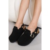 image:imageProject Cloud Kids 100 Genuine Leather Non Slip Clogs with Cork FootbedBlack Suede With Back Strap