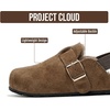 image:imageProject Cloud Kids 100 Genuine Leather Non Slip Clogs with Cork FootbedBrown Fur Lined