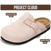 image:imageProject Cloud Kids 100 Genuine Leather Non Slip Clogs with Cork FootbedLight Pink Suede