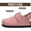 image:imageProject Cloud Kids 100 Genuine Leather Non Slip Clogs with Cork FootbedPink Suede Mono With Back Strap