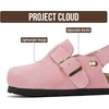 image:imageProject Cloud Kids 100 Genuine Leather Non Slip Clogs with Cork FootbedPink With Back Strap