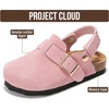 image:imageProject Cloud Kids 100 Genuine Leather Non Slip Clogs with Cork FootbedPink With Back Strap