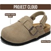 image:imageProject Cloud Kids 100 Genuine Leather Non Slip Clogs with Cork FootbedTaupe Suede Bronze With Back Strap