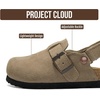 image:imageProject Cloud Kids 100 Genuine Leather Non Slip Clogs with Cork FootbedTaupe Suede Bronze With Back Strap