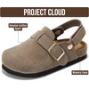 image:imageProject Cloud Kids 100 Genuine Leather Non Slip Clogs with Cork FootbedTaupe With Back Strap