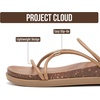 image:imageProject Cloud NonSlip Summer Slides for Women amp Lightweight Womens SandalsTan Strappy