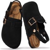 Black Suede Bronze With Back Strap