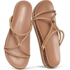 image:imageProject Cloud NonSlip Summer Slides for Women amp Lightweight Womens SandalsTan Strappy