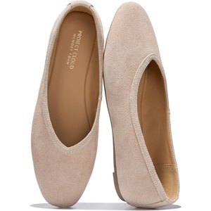 image:image100 Genuine Leather Ballet Flats for Women  Comfy Fall Shoes for WomenBeige Suede