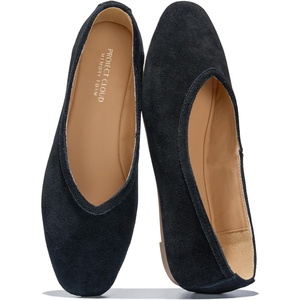 image:image100 Genuine Leather Ballet Flats for Women  Comfy Fall Shoes for WomenBlack Suede