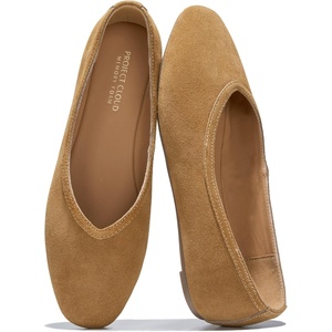image:image100 Genuine Leather Ballet Flats for Women  Comfy Fall Shoes for WomenTan Suede
