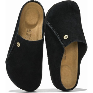 image:image100 Genuine Leather Insole Clogs for Women Slip On Shoes for WomenBlack Suede