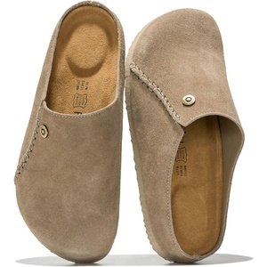image:image100 Genuine Leather Insole Clogs for Women Slip On Shoes for WomenTaupe Suede