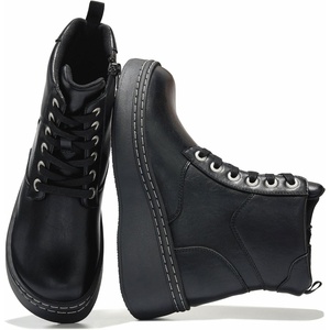 image:imageGenuine Leather Platform Ankle Boots For Women Combat Boots amp Womens BootsBlack With Laces