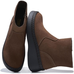 image:imageGenuine Leather Platform Ankle Boots For Women Combat Boots amp Womens BootsChocolate Suede