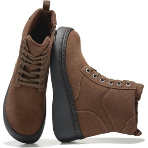 image:imageGenuine Leather Platform Ankle Boots For Women Combat Boots amp Womens BootsChocolate Suede With Laces