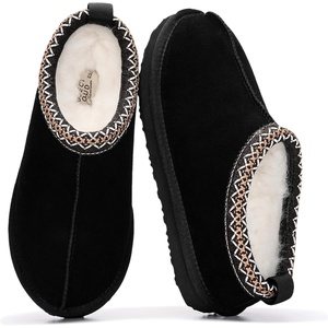 image:imageProject Cloud 100 Genuine Leather Shearling Slippers for Women NeritaBlack