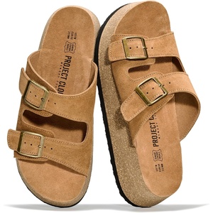 image:imageProject Cloud Genuine Leather Wedge Platform Womens Sandals BarcelonaCamel
