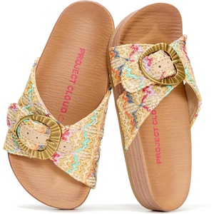 image:imageProject Cloud Girls Sandals amp NonSlip Kids Slides with Adjustable BuckleGold Multi