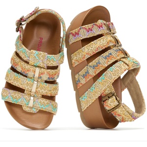 image:imageProject Cloud Girls Sandals with Adjustable Buckle Wedge Sandals 2026Gold Multi