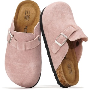 image:imageProject Cloud Kids 100 Genuine Leather Non Slip Clogs with Cork FootbedLilac Suede