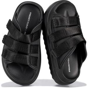 image:imageProject Cloud Sandals for Girls Adjustable Straps Kids Slides NonSlipBlacklittle Flowy