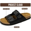 image:imageProject Cloud Mens Sandals 100 Genuine Leather Mens Slides HeritageBlack Leather