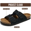 image:imageProject Cloud Mens Sandals 100 Genuine Leather Mens Slides HeritageBlack Suede