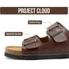 image:imageProject Cloud Mens Sandals 100 Genuine Leather Mens Slides HeritageBrown Distressed