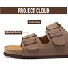 image:imageProject Cloud Mens Sandals 100 Genuine Leather Mens Slides HeritageBrown Leather