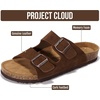 image:imageProject Cloud Mens Sandals 100 Genuine Leather Mens Slides HeritageChoco Suede
