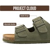 image:imageProject Cloud Mens Sandals 100 Genuine Leather Mens Slides HeritageOlive Suede