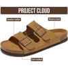 image:imageProject Cloud Mens Sandals 100 Genuine Leather Mens Slides HeritageTan Suede