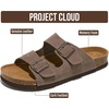 image:imageProject Cloud Mens Sandals 100 Genuine Leather Mens Slides HeritageTaupe