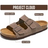 image:imageProject Cloud Mens Sandals 100 Genuine Leather Mens Slides HeritageTaupe Suede