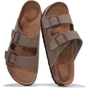 image:imageProject Cloud Mens Sandals 100 Genuine Leather Mens Slides HeritageTaupe