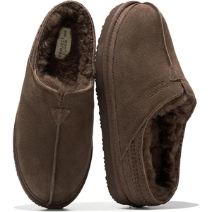 image:imageProject Cloud Mens Slippers Genuine Leather Australian Shearling SlippersDark Chocolate Suede  Unwind