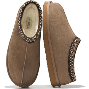 image:imageProject Cloud Mens Slippers Genuine Leather Australian Shearling SlippersTaupe Suede 2