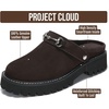 image:imageGenuine Leather Platform Clogs for Women  Lug Sole Slingback Womens MulesChocolate Suede