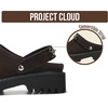 image:imageGenuine Leather Platform Clogs for Women  Lug Sole Slingback Womens MulesChocolate Suede