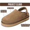 image:imageProject Cloud 100 Genuine Leather Platform Mule Clogs for WomenKhaki Suede