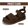 image:imageProject Cloud 100 Genuine Leather Platform Sandals amp Slides for WomenMocha Suede  Bronzestar