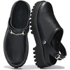 image:imageGenuine Leather Platform Clogs for Women  Lug Sole Slingback Womens MulesBlack