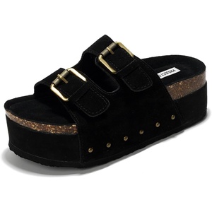image:imageProject Cloud 100 Genuine Leather Fashion Platform Sandals Women OliyBlack